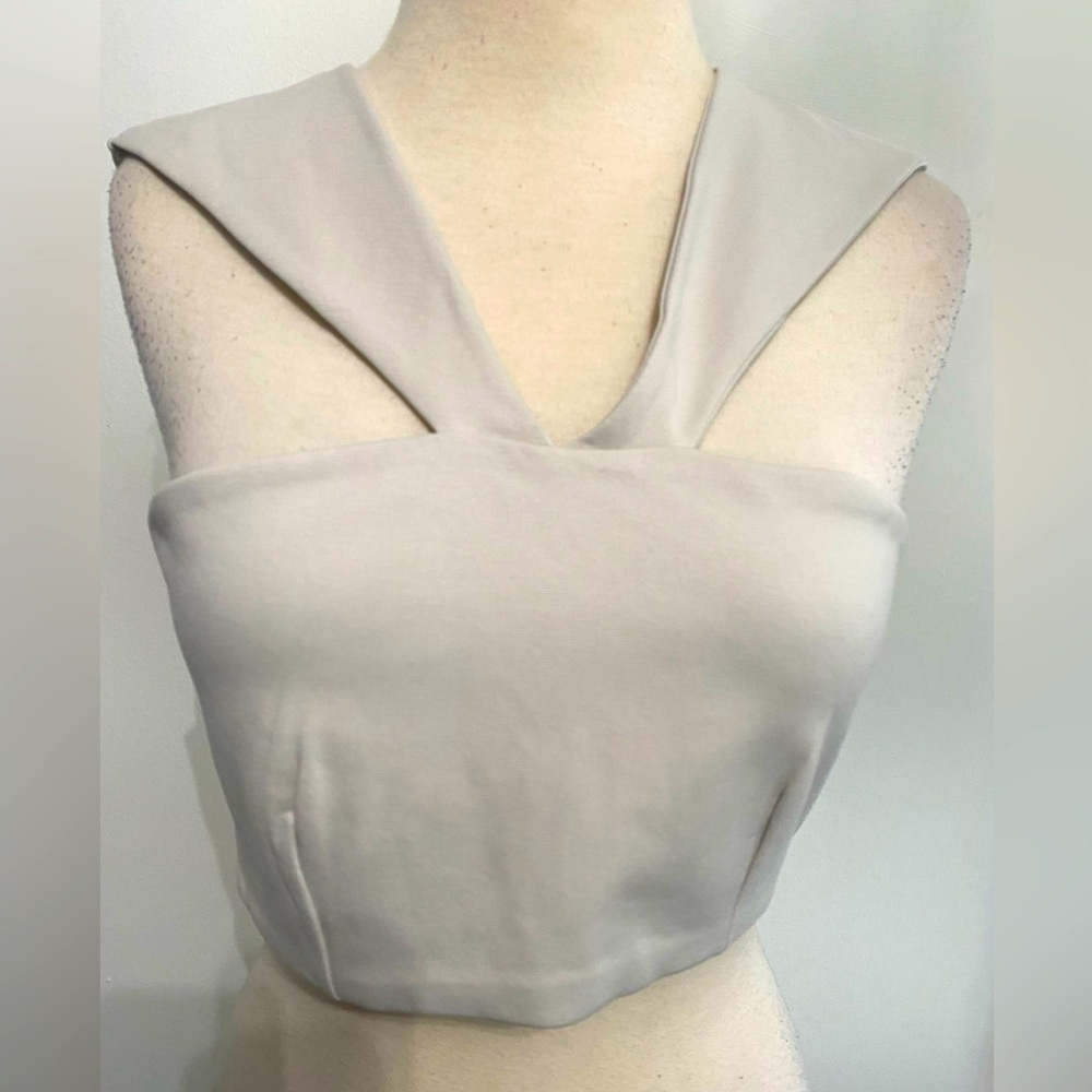 ZARA Light Gray Cropped Top - Size M/L - NEW